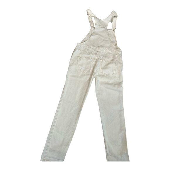 Mng Jeans Pants - MNG Denim Women Ivory White Overalls Size XXS